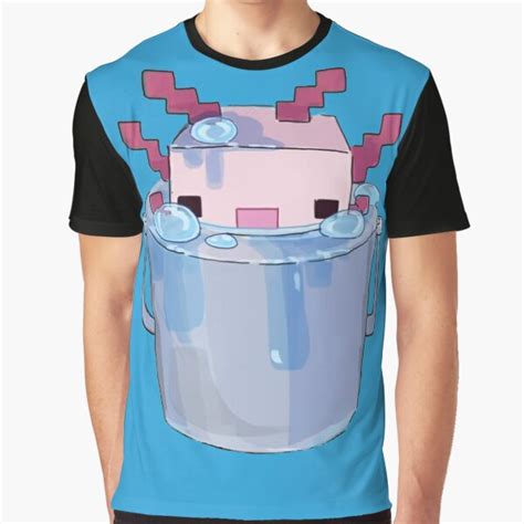 Cute Axolotl Bucket Minecraft Concept Art T Shirt By Panda Monium