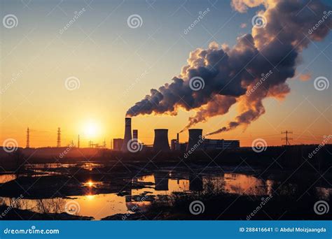 Factory Pipes Pollute The Atmosphere Pollution Of Industrial