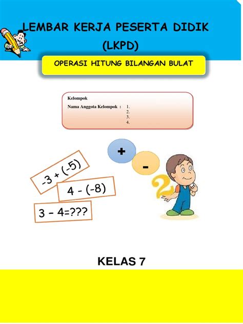 Lembar Kerja Peserta Didik Lkpd Operasi Hitung Bilangan Bulat Pdf