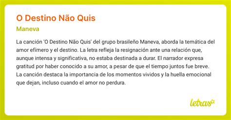 O Destino Nao Quis Letra - Significado de la canción O DESTINO NÃO QUIS (Maneva) - LETRAS.COM
