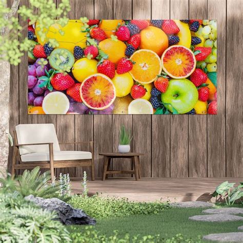 Gards Tuinposter Kleurrijke Fruit Achtergrond X Cm Tuindoek