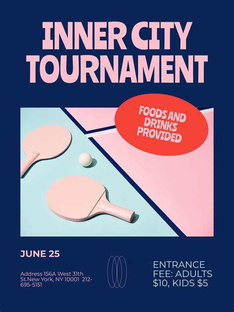 Table Tennis Tournament Announcement Online Poster Template - VistaCreate