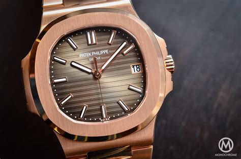 Patek Philippe Nautilus R Rose Gold Chocolate Dial Hands