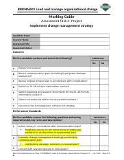 BSBINN601 Assessment Task 3 Marking Guide Docx BSBINN601 Lead And