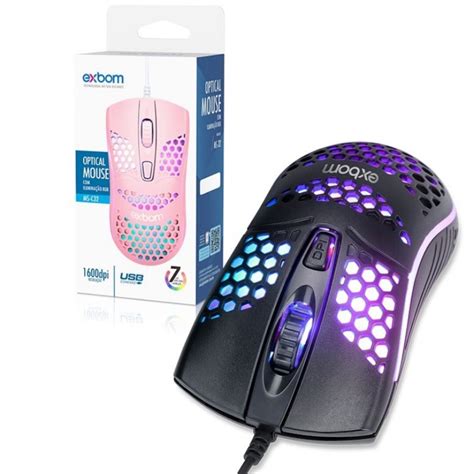 Mouse Gamer Ptico Ultraleve Colmeia Led Rgb Shopee Brasil