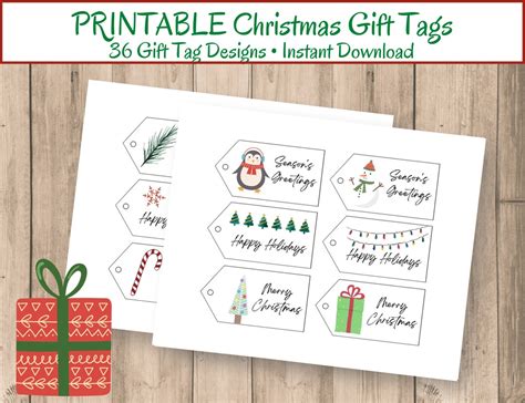 Printable Christmas Gift Tags / Instant Download - Etsy