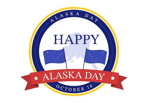 Premium Vector Happy Alaska Day On October 18 Hand Drawn Cartoon Illustration With Flag Waving