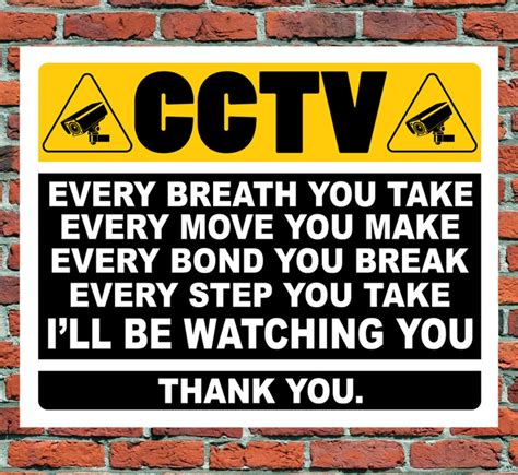 Funny Cctv Warning Metal Sign T Waterproof Garage Parking Etsyde