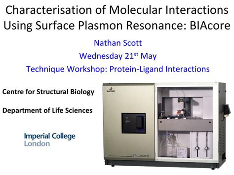 Ppt Characterisation Of Molecular Interactions Using Surface Plasmon Resonance Biacore