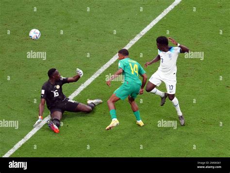 Englands Bukayo Saka Scoring The Third Goal During The Fifa World Cup