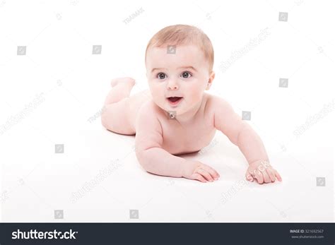 Naked Smiling Baby Lying On His Stock Photo 321692567 Shutterstock