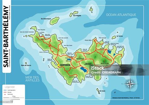 Saintmartin Island Detailed Vector Map Stock Illustration - Download ...