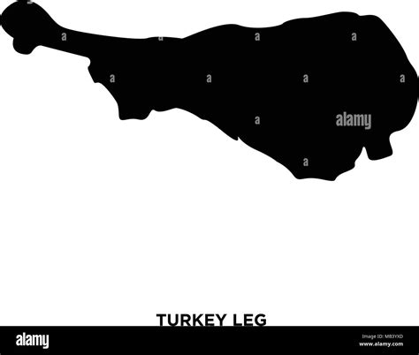 turkey leg silhouette on white background, in black Stock Vector Image ...