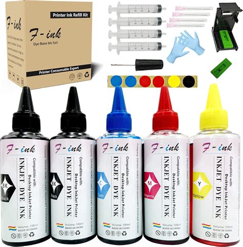 F ink Flaschen 5 x 100 ml Nachfüllset für Tinte und Tinte kompatibel