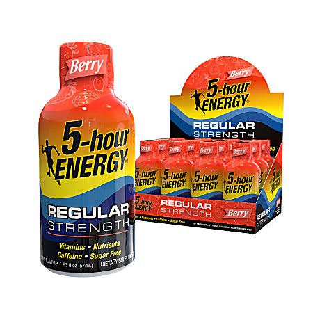 5 hour ENERGY Shot Regular Strength Berry 1.93 Oz - Office Depot