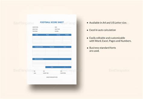 FREE 12+ Football Score Sheet Samples & Templates