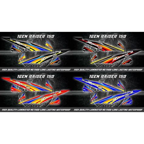 Suzuki Raider 1st Gen Stock Size Decals MTV X AUN DESIGN Shopee