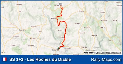 SS 1 3 Les Roches Du Diable Stage Map Rallye National De Bretagne