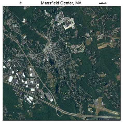 Aerial Photography Map of Mansfield Center, MA Massachusetts