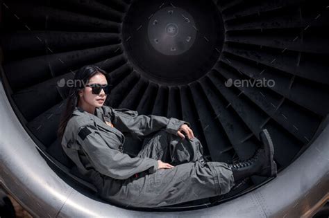 Portrait beautiful soldier women wearing navy soldier uniform ,sunglass ...