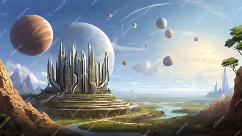premium ai image human successfully colonized  planet advanced