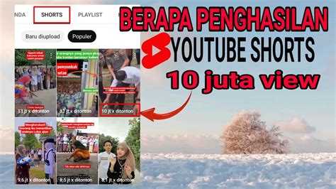 Berapa Penghasilan Dari Youtube Shorts Penghasilan Iklan Dari Video