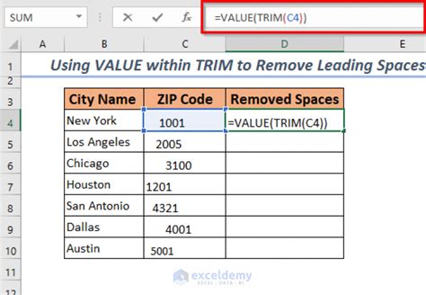 How To Remove Leading Spaces In Excel 4 Methods Exceldemy