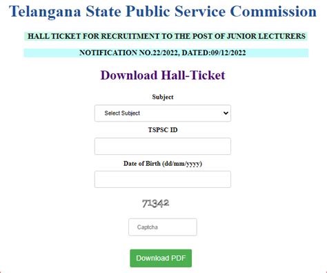 Tspsc Junior Lecturer Hall Ticket Link Out Tspsc Gov In Jl Exam Date