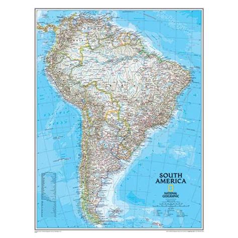 South America Wall Map 24 X 30