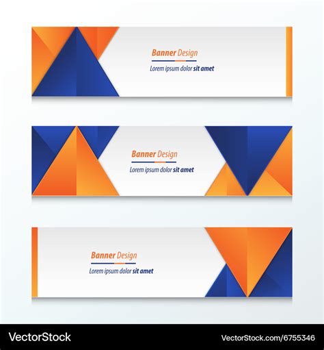 Abstract Banner Design Blue Orange Royalty Free Vector Image