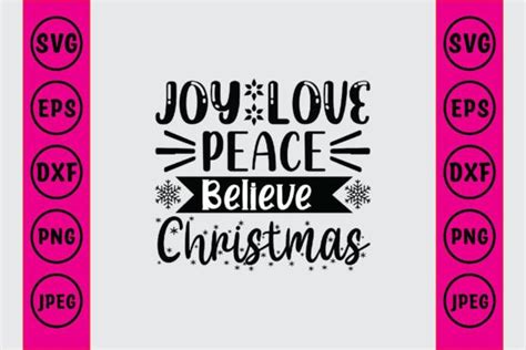 Joy Love Peace Believe Christmas Graphic By Craftbundle · Creative Fabrica