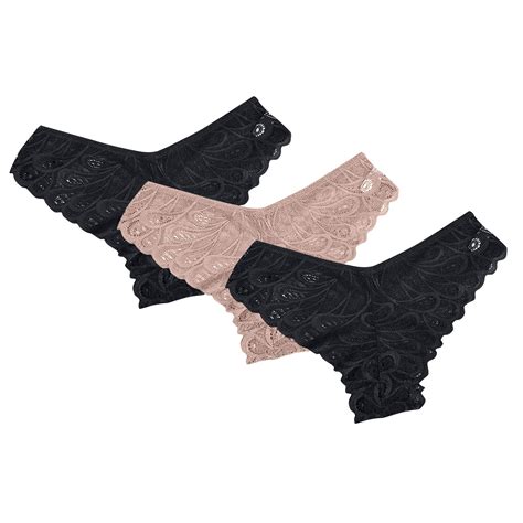 Kmdttou Women S Seamless Underwear Sexy Lace High Cut Panties Comfort Bikini Panty Stretch