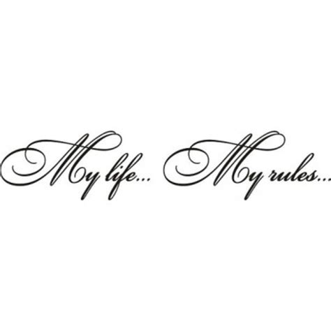 Наклейка большая на авто, машину, стекло "My life.. My rules..", "Моя ...