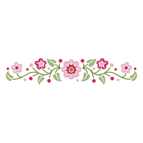 Design Png E Svg De Borda Floral Com Flores Rosa Para Camisetas