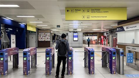 LRT Jakarta train station interior view. Indonesia public transportation. Bekasi, Indonesia, May ...