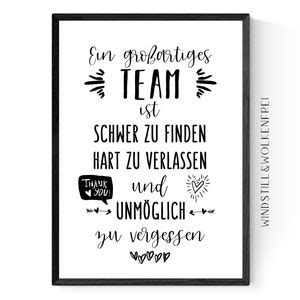 Abschiedsgeschenk Team Abschied Vom Team Kollegen Poster Druck Etsy De