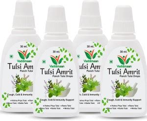 Vaddmaan Tulsi Amrit 1 X 30 Ml Pack Of 4 Panch Tulsi Ark Drops