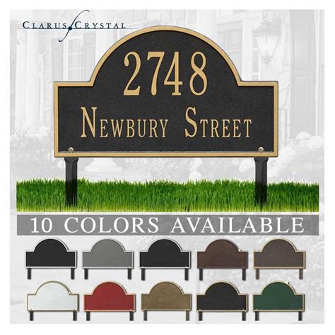 Lawn Mounted Metal Address Plaque Personalized Cast Arch Plaque Display Your Address And