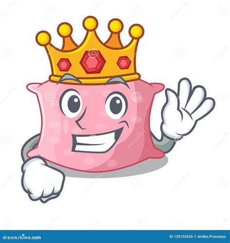 King Cute Pillow Comfortable Isolated On Mascot Stock Vector