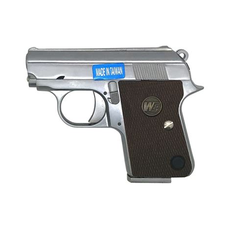 WE Colt 25 Auto CT25 Full Metal Gas Blowback Airsoft Pistol Silver