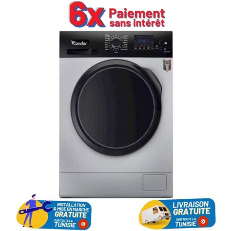 Lave Linge Frontale CONDOR CON F812D 8 KG 1200 Trs Silver