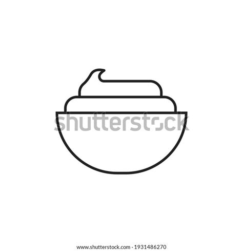 Sour Cream Bowl Icon Design Isolated Stock Vector Royalty Free