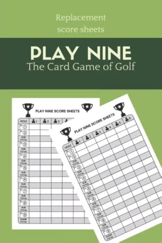 Play Nine Score Sheets 120 Paper Pads Book For The Play Nine Card Game