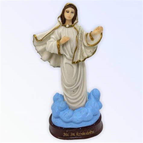 Imagem Nossa Senhora Rainha Da Paz Medjugorje Resina 14 Cm META