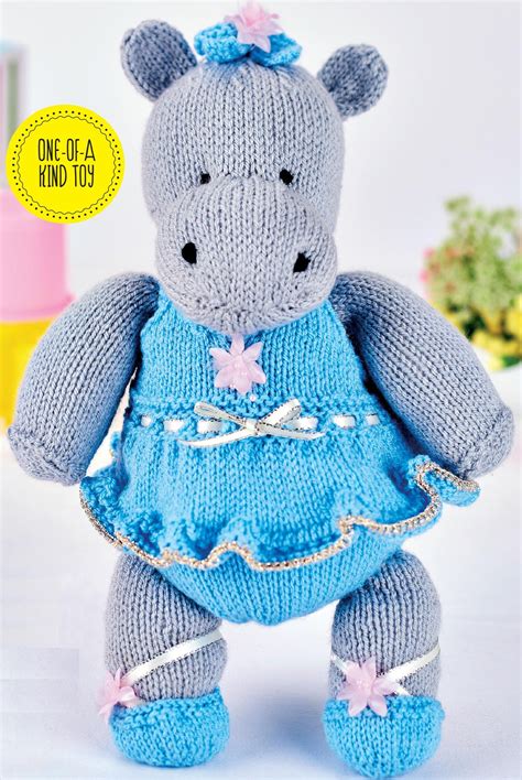 Ballerina Hippo Soft Toy Project Knitting Patterns Lets Knit Magazine