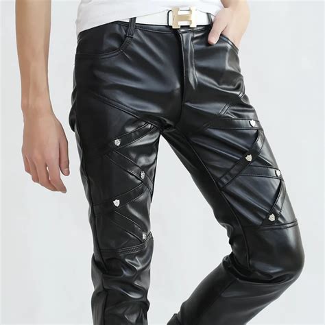 Faux Leather Leggings Mens