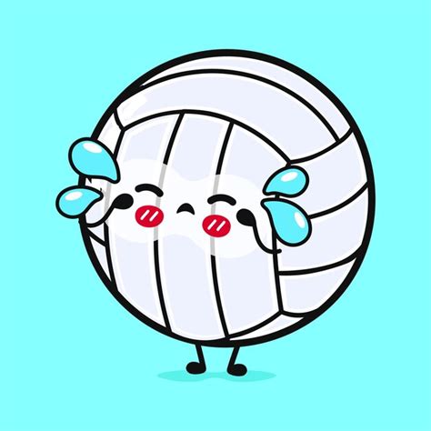 Premium Vector Cute Crying Volleyball Character