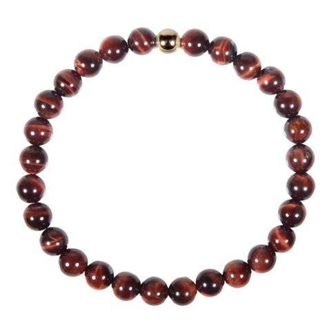 Tijgeroog Rood Armband Met K Gouden Kraal Mm Spiritual Garden