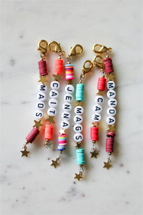 Custom Name Keychain Beaded Bracelets Diy Beaded Keychains Bracelet