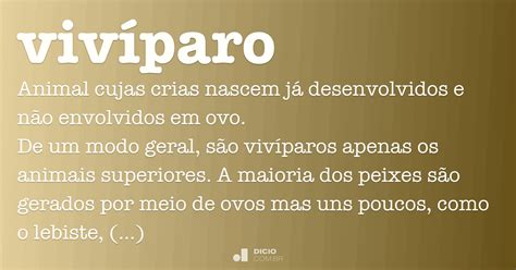O Que Significa Vivíparo - Vivíparo - Dicio, Dicionário Online de Português